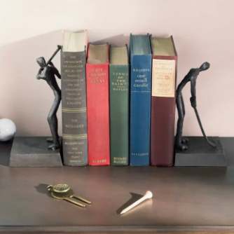 GOLFERS IRON BOOKEND SET