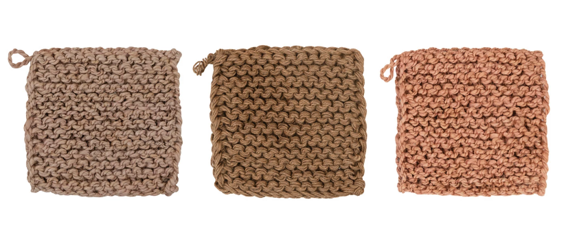 POT HOLDER- JUTE CROCHETED