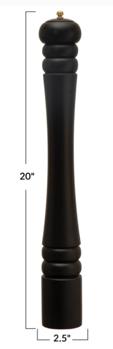 BLOOMINGVILLE RUBBERWOOD SALT/PEPPER MILL - BLACK