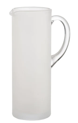 FROSTED AND CLEAR MARTINI PITCHER WITH STIRRER