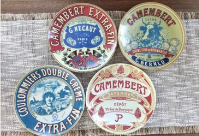 VINTAGE FRENCH CAMEMBERT DESSERT PLATES - SET OF 4