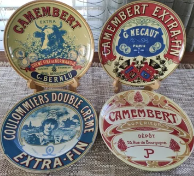 VINTAGE FRENCH CAMEMBERT DESSERT PLATES - SET OF 4