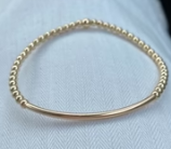 MORGAN & ME #10 3MM 14k GOLD FILLED BRACELET WITH GOLD FILLED CURVED BAR