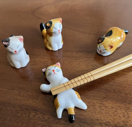 CERAMIC CAT CHOPSTICKS REST - PAIR