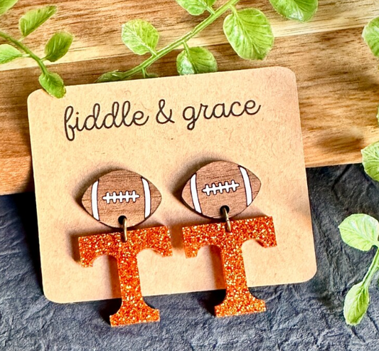 FIDDLE & GRACE GAME DAY EARRINGS - VOLS POWER T