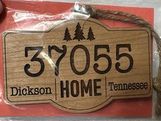 FIDDLE & GRACE DICKSON TN ZIPCODE CHRISTMAS ORNAMENT