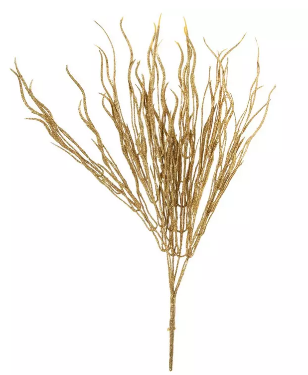 GOLD GLITTER GRASS BRANCH