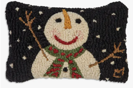 CHEERS SNOWMAN WITH SNOWFLAKES PILLOW