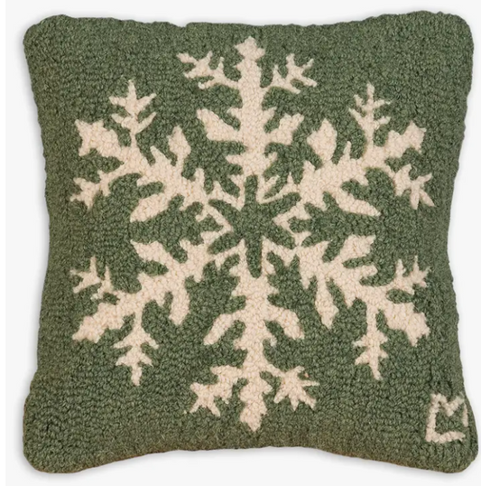 CHANDLER 4 CORNERS PINE SNOWFLAKE - HOLIDAY WOOL PILLOW