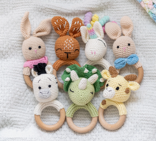 CLASSIC COLLECTION HAND CROCHET BABY RATTLES