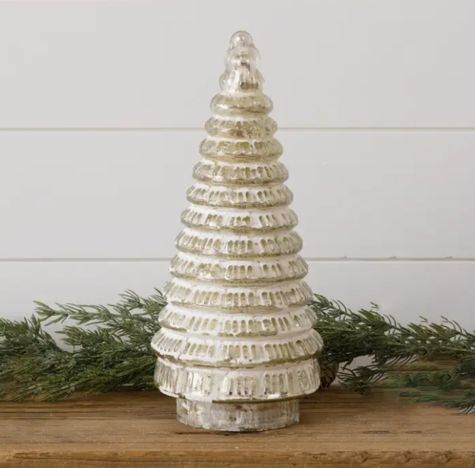 FROSTED MERCURY GLASS CHRISTMAS TREES