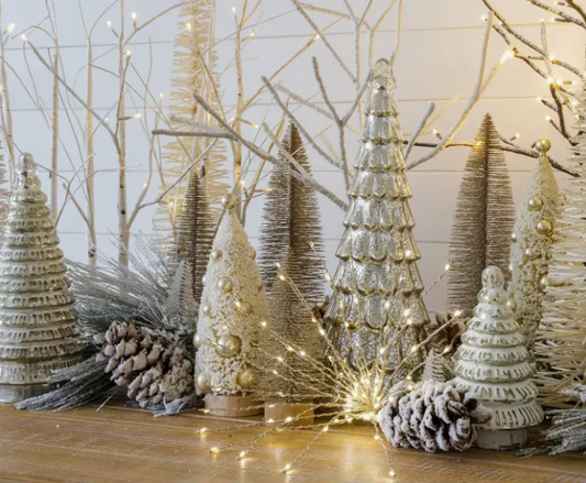 FROSTED MERCURY GLASS CHRISTMAS TREES