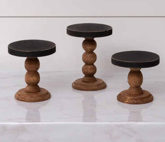 MINI WOOD WITH BLACK TOP RISERS - ASSORTED SIZES