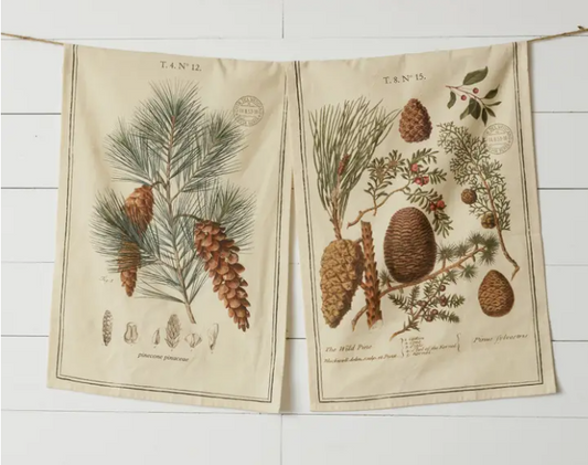 HOLIDAY WINTER BOTANICAL TEA TOWELS -PK 2