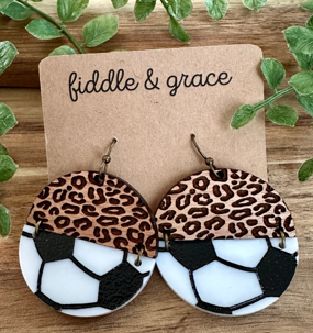 FIDDLE AND GRACE SOCCER BALL EARRINGS