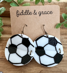 FIDDLE AND GRACE SOCCER BALL EARRINGS