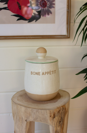 BONE APPETIT CERAMIC TREAT CANISTER