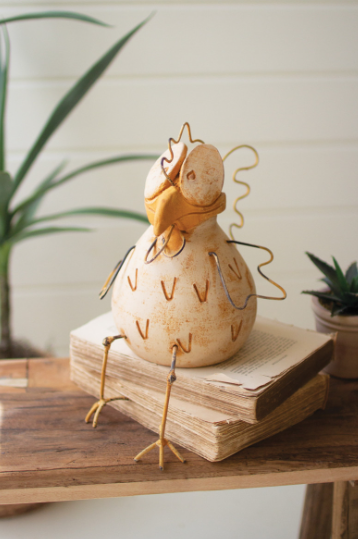 CLAY AND WIRE ROOSTER