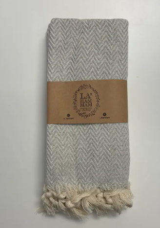 La Hammam CAVUS ZIGZAG TURKISH COTTON KITCHEN/HAND TOWEL 40" x 18"