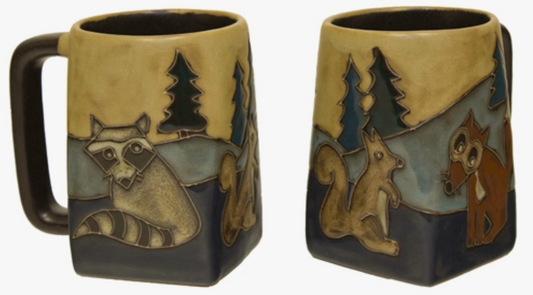 MARA STONEWARE FOREST ANIMALS SQUARE MUG