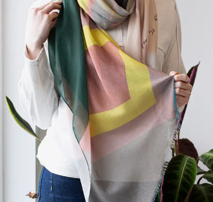 STUDIO HOP ECO GEOMETRIC PRINT SCARF