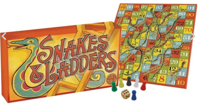 VINTAGE SNAKES AND LADDERS GAME