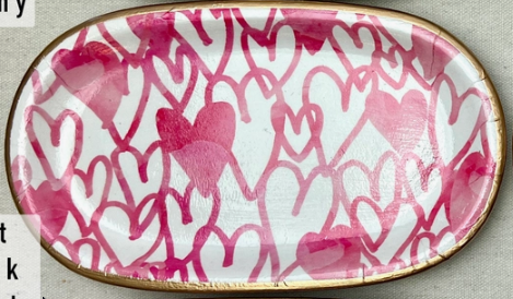 DECOUPAGE DECORATIVE CERAMIC TRAY DISH