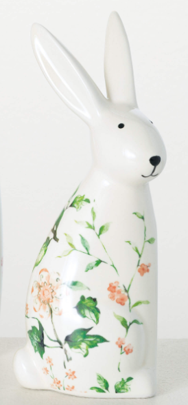 FLORAL BUNNY FIGURINE - ASSORTED