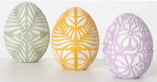 SCULPTED BOTANICAL EGG DECOR