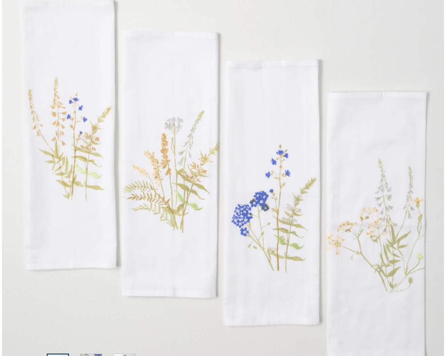 HERB PRINT KITCHEN FINGER TEA TOWEL - ASSORTED PATTERNS