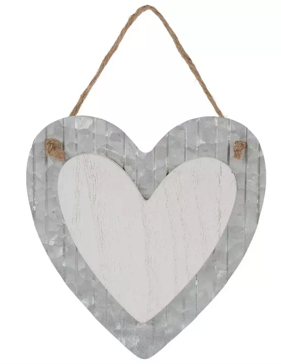 CORRUGATED METAL AND WOOD HEART