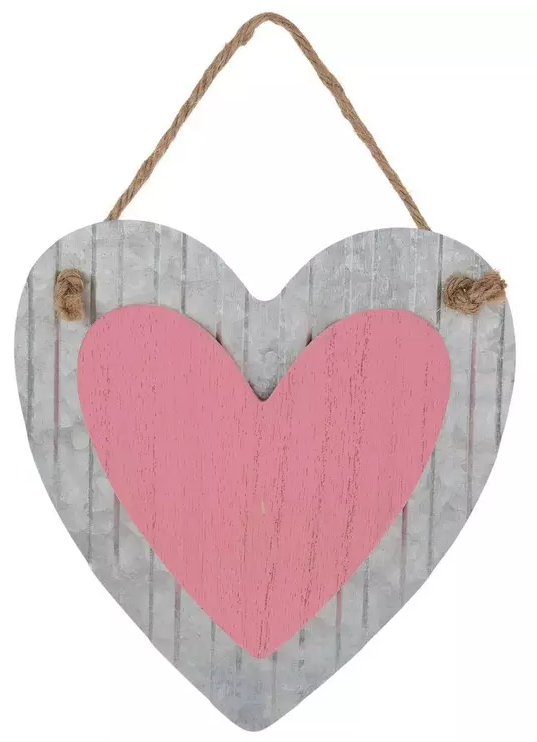 CORRUGATED METAL AND WOOD HEART