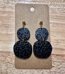 FIDDLE & GRACE EARRINGS -  LEOPARD ACRYLIC AND WOOD