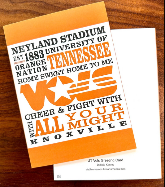 UT (UNIVERSITY OF TENNESSEE) 5X7 GREETING CARD DESIGNED BY DEBBIE KARNES