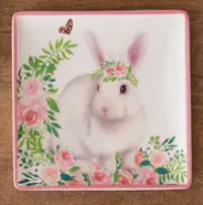 BUNNY IN BLOOM APPETIZER PLATES - ASSORTED PATTERNS