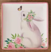 BUNNY IN BLOOM APPETIZER PLATES - ASSORTED PATTERNS