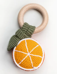 FRUIT COLLECTION HAND CROCHET BABY RATTLES