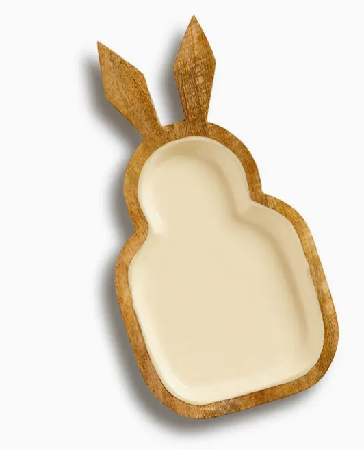 WOOD BUNNY SERVING TRAY