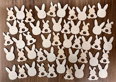 WOODEN BUNNY SHAPES - NATURAL