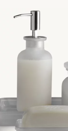 FROSTED GLASS PHARMACY SOAP/LOTION DISPENSER