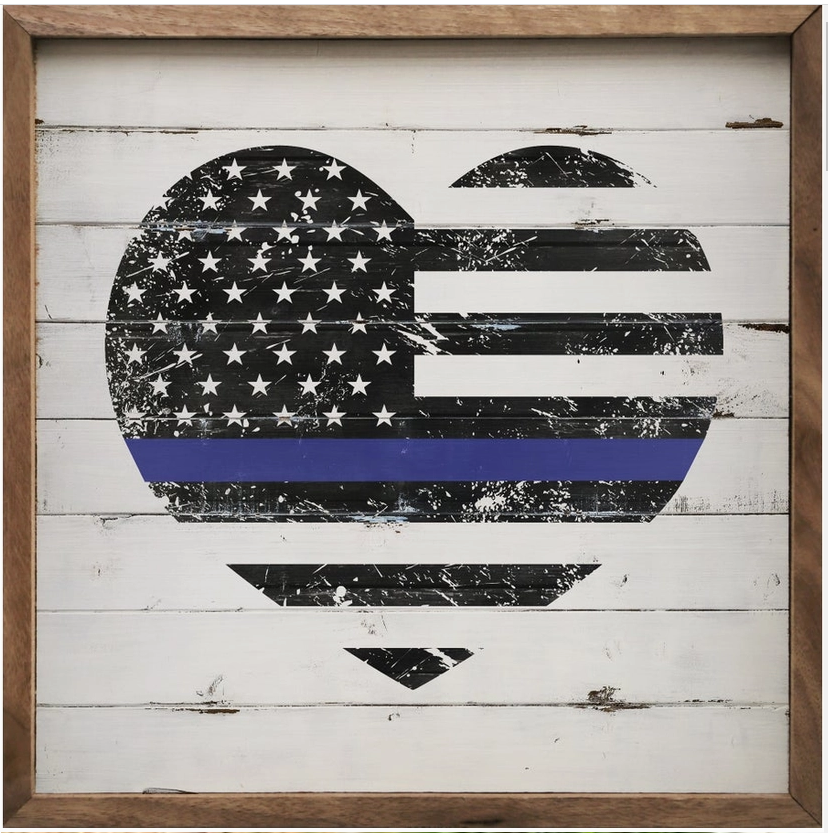 THIN BLUE LINE HEART