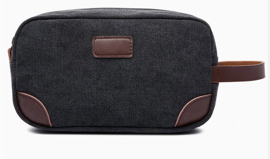 CANVAS AND LEATHER DOPP KIT