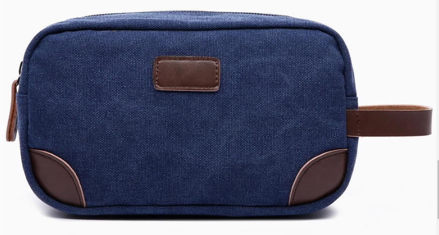 CANVAS AND LEATHER DOPP KIT