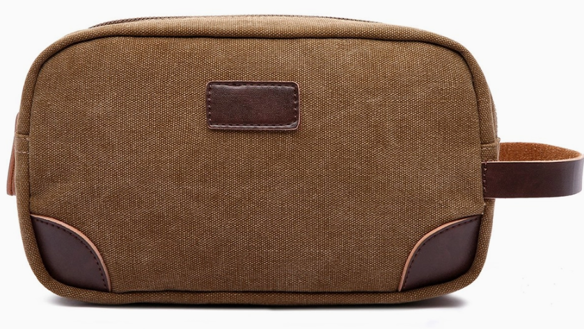 CANVAS AND LEATHER DOPP KIT