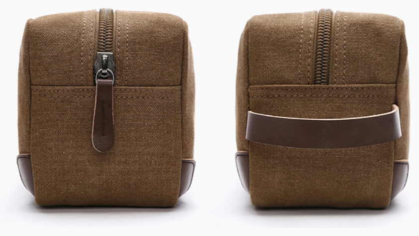 CANVAS AND LEATHER DOPP KIT