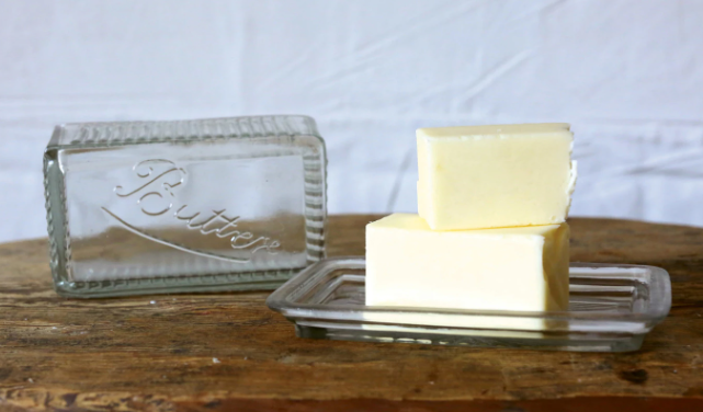 PRESSED GLASS BUTTER DISH