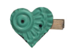 EMBOSSED METAL HEART CLIP - 8 COLORS