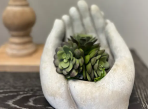 CEMENT HANDS PLANTER