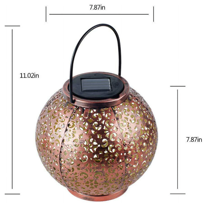 HANGING SOLAR OUTDOOR COPPER FINISH LANTERN LIGHT