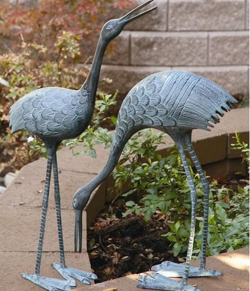 GARDEN CRANES SCUPLTURE - PAIR